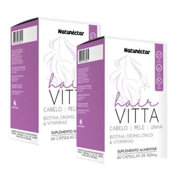 Imagem de Kit Hair Vitta Cabelo Pele E Unha 500Mg – 2 Unid (120 Cápsulas)-Unissex