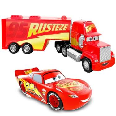 Imagem de kit 2 em 1 Carreta Mack e Carrinho Relâmpago Mcqueen Carros - Toyng