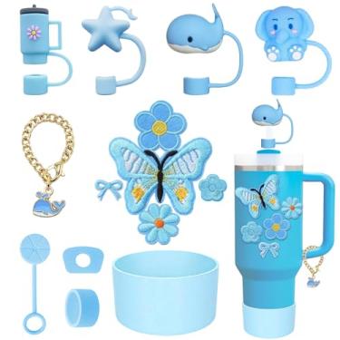 Imagem de XIANGYUAN Conjunto de acessórios de copo Stanley de 14 peças para copo Stanley Cup de 850 g 1,134 g com alça, incluindo capa de canudo de 1 cm, conjunto de rolha de silicone à prova de derramamento