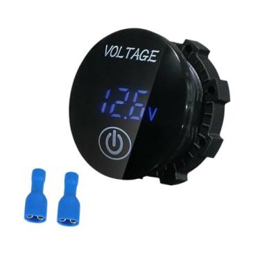 Imagem de shamjina de tensão digital do carro 12V 24V Voltímetro multifuncional de LED resistente Indicador Painel de tensão Tester Testador de Voltímetro, Azul