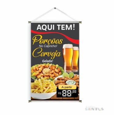 Imagem de Banner pronto Porções e Petiscos BA 590 medida 45x70 cm arte pronta
