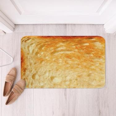 Imagem de Feelyou Toast Tapetes de banho para banheiro torradas pão tapetes de banheiro 3D tapetes de banho com tema de comida para banheira de chuveiro para crianças novidade realistas acessórios de banheiro 40,64 cm x 60,96 cm