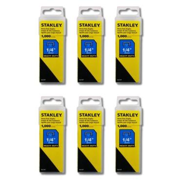 Imagem de Kit 6 Grampo Grampeador Stanley Heavy Duty 6mm 1/4 Pol. Tapeceiro Marc