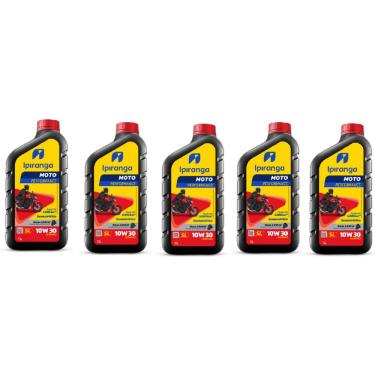 Imagem de Kit Promocional 5L Óleo Ipiranga Semissintetico 10W30 4T Sahara Cb500 Cb500x Cb500f Cbr500r 