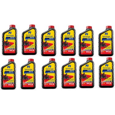 Imagem de Kit Caixa Fechada 12L Óleo Ipiranga 10W30 4T Semissintetico Honda Bajaj Ktm Dafra Bmw