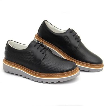 Imagem de Sapato Oxford Masculino Derby Tratorado Couro Premium Tricê - Mr Light