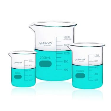 Imagem de Conjunto de copos de vidro graduados LABINVO 500mL, 1000mL, 2000mL