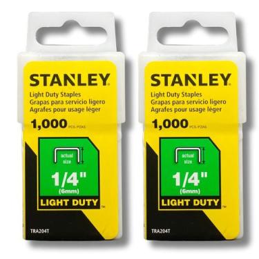 Imagem de 2 Grampos Grampeador 6mm 1/4 Pol Stanley Tapeceiro Marceneiro Pistola 