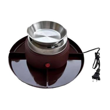 Imagem de Bothyi Máquina elétrica de fazer smores, torrador de marshmallows, presentes de inauguração, panela de fondue derretida, conjunto de panelas de fondue, Marrom Avermelhado