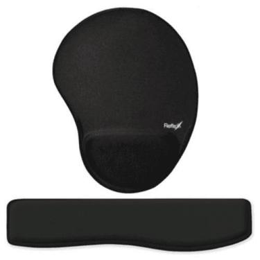Imagem de Combo Ergonômico Mousepad + Apoio Pulso Teclado Preto Reflex