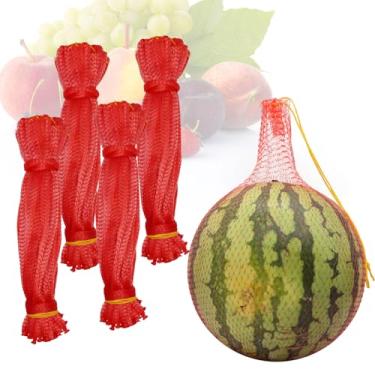 Imagem de Redes de melancia – 30 peças redes de melão rede de melão rede de melancia resistente para jardim reutilizável melão sacos de malha rede para berço de treliça (45 cm, vermelho)