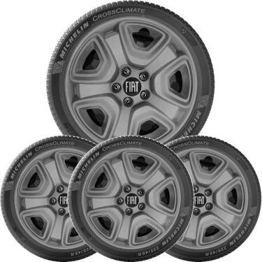 Imagem de 4 Calota Fiat Toro 2021 Aro 16 Grafite Com Emblema 300Cp