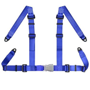 Imagem de Yakitoko Conjunto universal de arnês de segurança de 4 pontos de 5 cm serve para kart, UTV, quadriciclo, azul de corrida
