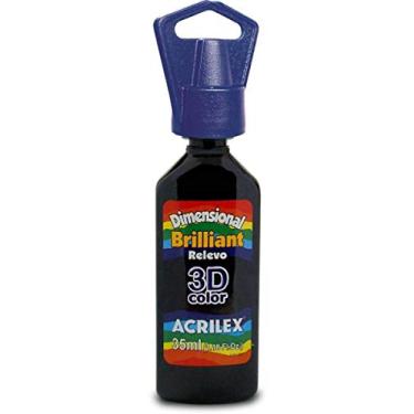 Imagem de Acrilex Dimensional 3D Color Brilliant Pinte com Efeito de Relevo, Preto, 35ml