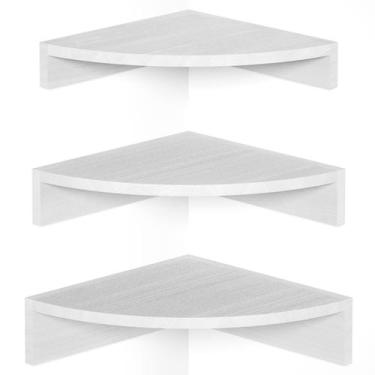 Imagem de Prateleira de canto Alsonerbay White Wall Mount, conjunto de 3 pratele