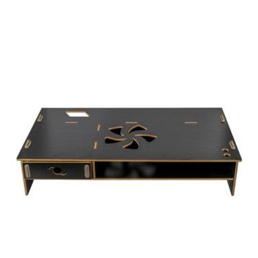 Imagem de Suporte para monitor, organizador de espaço de trabalho de mesa com gaveta, prateleira de elevação de laptop para computador para uso doméstico e escritório