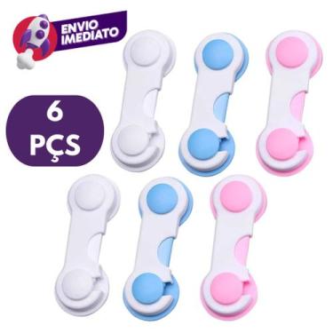 Imagem de Trava de Segurança Gaveta Porta Armário Tranca Geladeira Segurança Pro