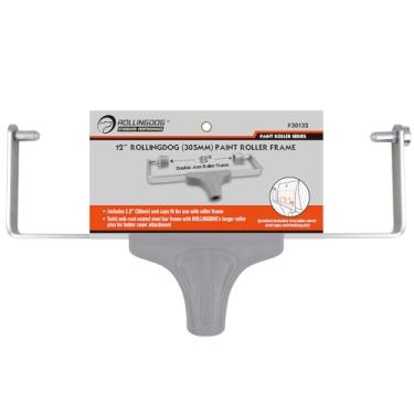 Imagem de ROLLINGDOG Moldura de rolo de pintura padrão de 12" (305 mm) - Moldura de rolo de 30,5 cm, rolo de pintura de 30,5 cm, inclui tampas de extremidade de 38 mm