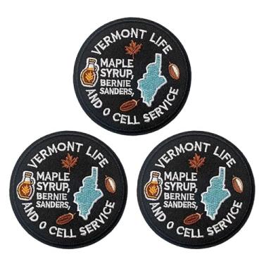 Imagem de U-Sky Funny State Roast Patches, bordado sarcástico dos Estados Unidos para chapéu, jaqueta, mochila, presentes de humor da American Geography (Vermont Lift Maple Syrup Bernie Sanders e 0 Cell Service