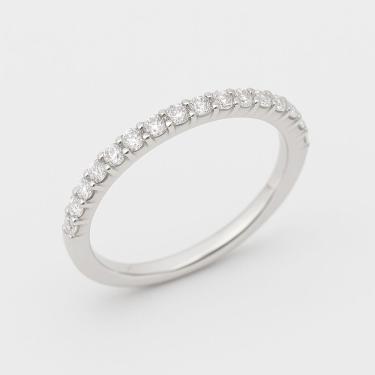 Imagem de Meia Aliança Prata 925 Cravejada Com Zircônias Amaré Tamanho 16