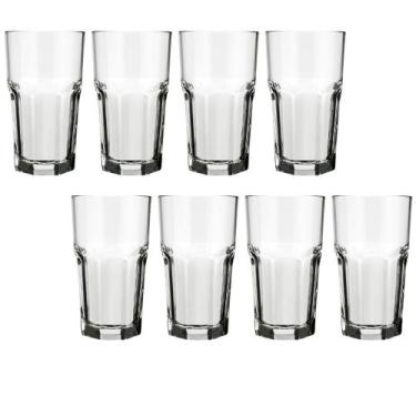 Imagem de 8 Un Copo Vidro Suco Agua 340ml Bristol Cristal Luxo Nadir - NADIR FIG