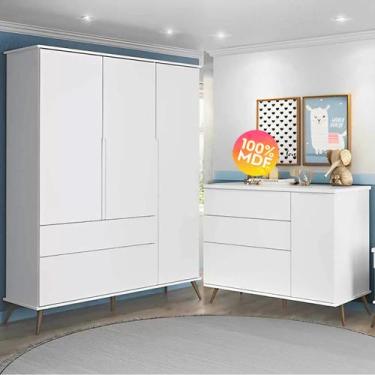 Imagem de Quarto De Bebe Retro Com Guarda Roupa + Comoda Melinda - Phoenix Baby