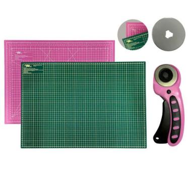 Imagem de Kit Base Placa de Cortar Tecido Papel Apoio de Mesa A2 45 x 60 + Corta