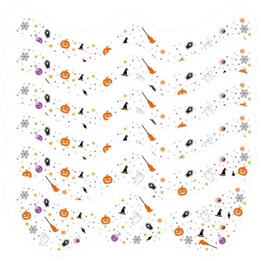 Imagem de 6 Adesivos de Sardas para o Rosto Halloween, Tatuagens Temporárias à Prova D'água Rosto Braços Crianças e Adultos Acessórios Maquiagem Assustadores para Festa Halloween (Design Abóbora e Fantasma)