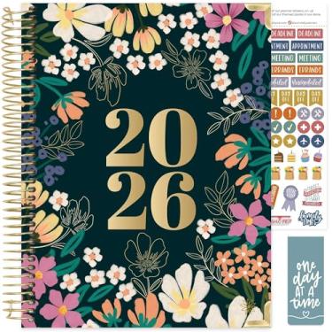Imagem de bloom daily planners Agenda HARDCOVER 2026 (janeiro a dezembro) - 21,6 cm x 28 cm Livro organizador de agenda semanal e mensal com adesivos e abas - Florescendo descontroladamente