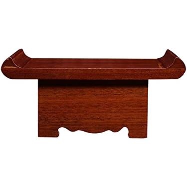 Imagem de Mesa de altar pequena base para mesas de oferenda de Buda, uso familiar, madeira maciça simples, guanyin econômico Deus da riqueza e mesas de meditação (Cor: A)
