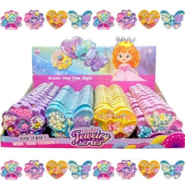 Imagem de Display 40 kits Miçangas Biju Pulseira Colar Brinquedo Lembrancinha Sacola Surpresa