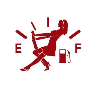 Imagem de 4 peças adesivos engraçados de tanque de combustível à prova d'água decalque hilário para a maioria dos veículos carro caminhão porta tampa de gasolina, fácil instalação mais cor (vermelho)