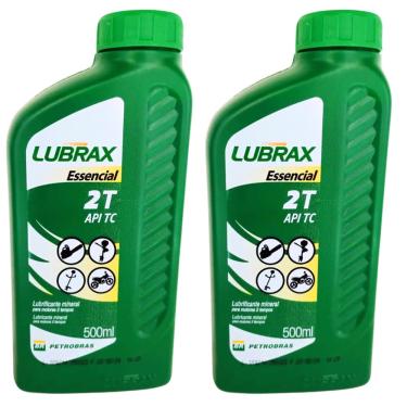 Imagem de Kit 2 Óleo Lubrax Essencial 500ml Motores 2 Tempos Roçadeira Motos Api Tc