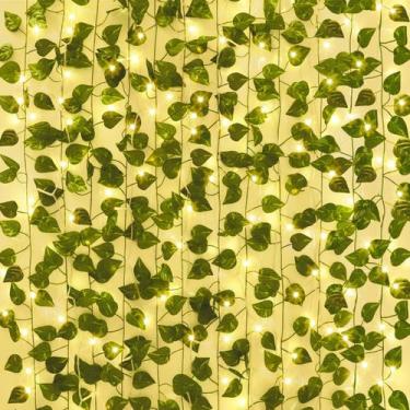 Imagem de Pacote de 24 videiras artificiais Ivy Vines CEWOR com 200 luzes de cor