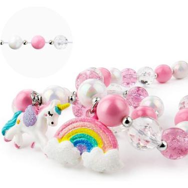 Imagem de Meninas Gilitter Unicórnio Chunky Bubblegum Colar & Sutiã - HUOGUO