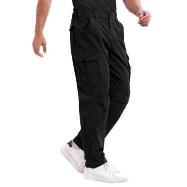 Imagem de Calças táticas NATUVENIX Ripstop leves para homens pretas