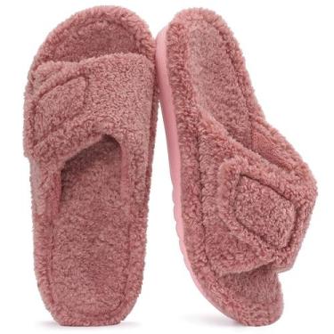 Imagem de Chinelos femininos Litfun Fuzzy Arch Support ortopédicos rosa 39