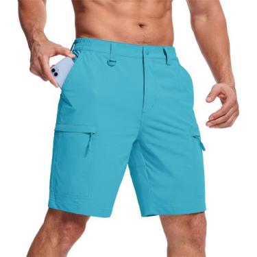 Imagem de Shorts de golfe MAGCOMSEN resistentes à água Quick Dry Men Ice Blue