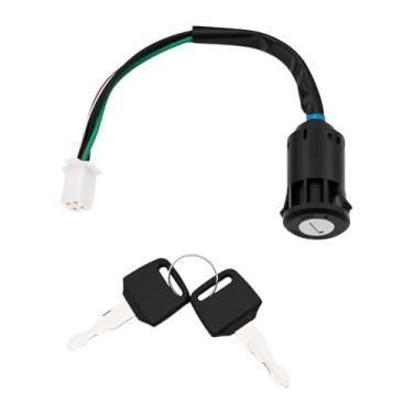 Imagem de Chave de ignição de arranque, 4 pinos, 4 fios, compatível com quadriciclos 50cc 70cc 90cc 110cc 125cc Quad ATVs Dirt Bikes Taotao Coolster Roketa, 4 fios com plugues machos