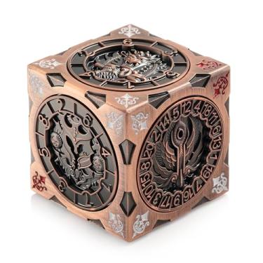 Imagem de Spinner DND Dice Cube, DNDND 7-in-1 Spinning Dice Set with Gift Box for Dungeons and Dragons D&D Tabaltop Ideal Collector's Gift for Dungeon Masters (Copper)