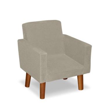 Imagem de Mini Poltrona Decorativa Infantil Nina Suede Bege LM Decor - Sonho das