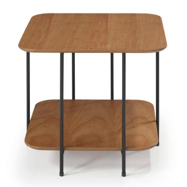 Imagem de Mesa Apoio Lateral Lógica Baixa Retangular Nacional Móveis 52 cm (Altura) Tampo MDF Laminado Pinhão