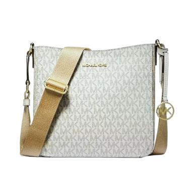 Imagem de Michael Kors Bolsa transversal de couro pequena (creme claro), Creme claro, Small