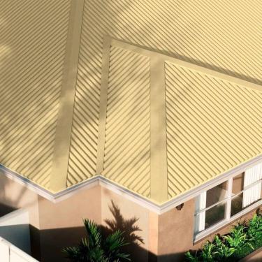 Imagem de Kit com 15 Telhas Sanduiche Ondulada Marfim, sem Forro, 2.44cm X 100cm X 15mm com Isolamento Térmico Marfim