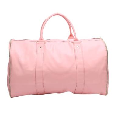 Imagem de RiToEasysports Bolsa de Terno de Couro PU de Grande Capacidade, Mochila Com Compartimento de Sapatos e Alça de Ombro para Viajantes de Negócios (Rosa)