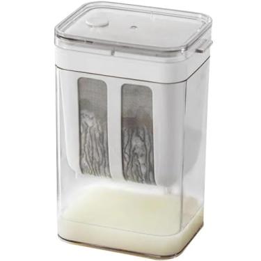 Imagem de Separador de soro de leite de iogurte portátil branco, filtro de iogurte lavável reutilizável para cozinha doméstica, restaurante, máquina de fazer iogurte com um saco de malha fina e tampa para