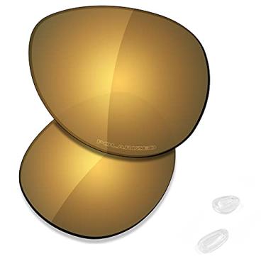 Imagem de SAUCER Lentes de reposição premium e protetores de nariz para óculos de sol Oakley Feedback OO4079 de alta definição - Bronze dourado polarizado