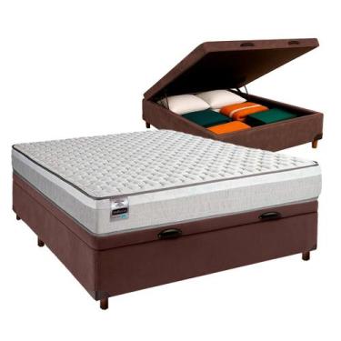 Imagem de Cama Box Bau + Colchão Casal Molas Ensacadas Inducol