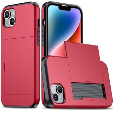 Imagem de SORAKA Capa para iPhone 15 Plus com porta-cartões Capa para carteira Capa blindada para iPhone 15 Plus Capa para PC TPU de camada dupla Capa à prova de choque