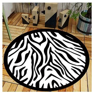 Imagem de SBAMET Tapete de área redonda com estampa de leopardo antiderrapante tapetes de cadeira de jogos para quarto sala de estar estudo ao ar livre tocando tapete de chão (C 150CM) (Cor: C, Tamanho: 100CM)